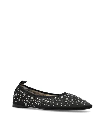Tory Burch Crystal Ballet Flats In Black