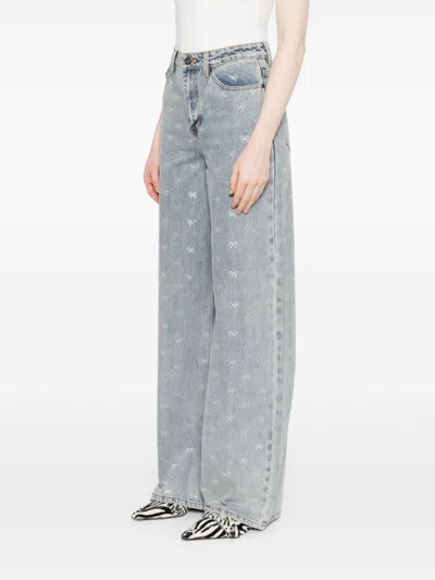 Self-portrait Crystal Embellished Denim Jeasn In Multi