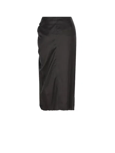 Balenciaga Cupro Skirt With Draperies In Multi