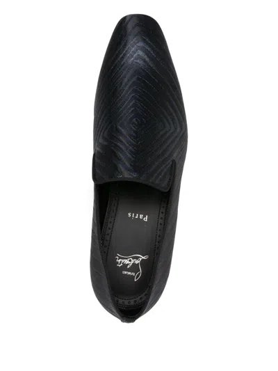 Christian Louboutin Loafers With Geometric Pattern And Textured Finish In Multi