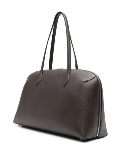 Totême Textured Leather Tote Bag With Zip Closure In Multi