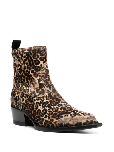 Golden Goose Leopard Print Pointed-toe Boots