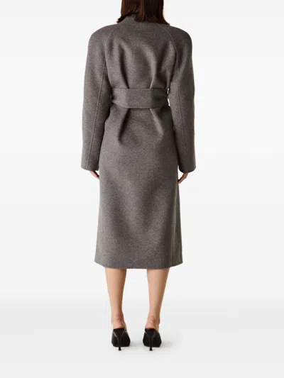 Khaite Belted Wool Single-breasted Coat In Multi