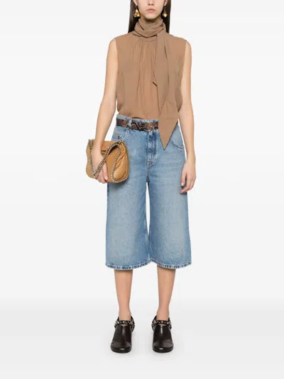 Stella Mccartney Bermuda Shorts In Denim Cotton