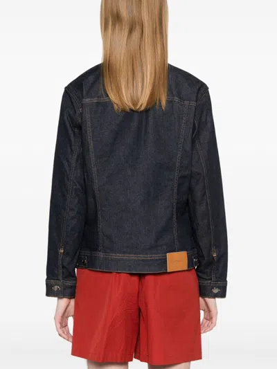 Emporio Armani Cotton Denim Jacket With Buttoned Cuffs In Multi