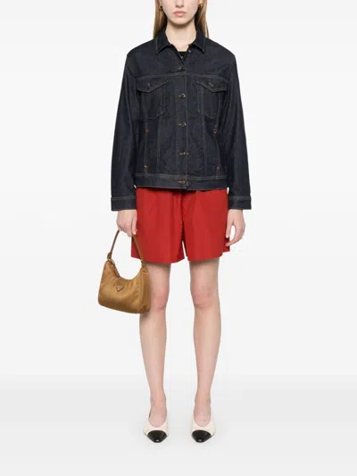 Emporio Armani Cotton Denim Jacket With Buttoned Cuffs In Multi