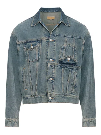 Mm6 Maison Margiela Denim Trucker Jacket In Multi