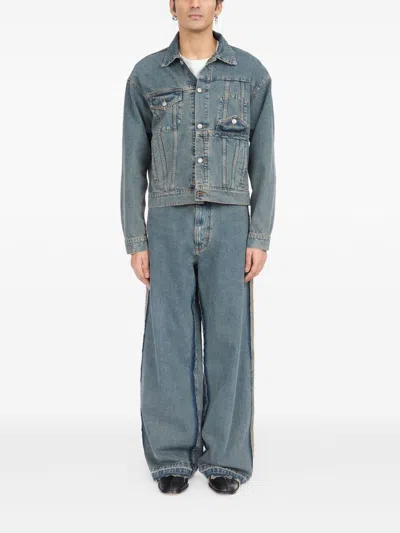 Mm6 Maison Margiela Denim Trucker Jacket In Multi