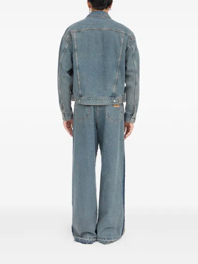 Mm6 Maison Margiela Denim Trucker Jacket In Multi