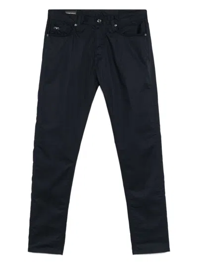 Emporio Armani Man Pants Black Size 31 Cotton, Elastane In Blue