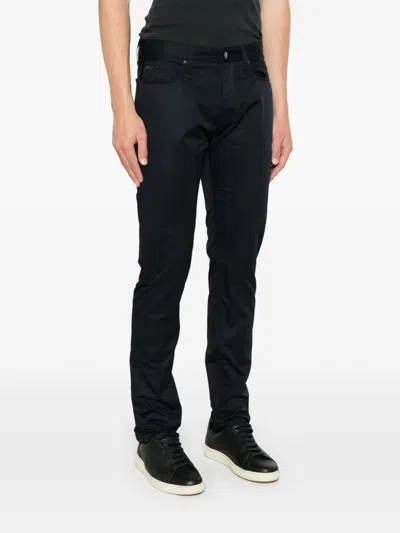 Emporio Armani Man Pants Black Size 31 Cotton, Elastane In Blue