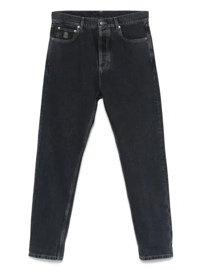 Brunello Cucinelli Five-pocket Denim Jeans With Belt Loops In Black
