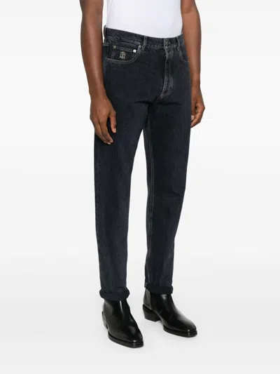 Brunello Cucinelli Five-pocket Denim Jeans With Belt Loops In Black