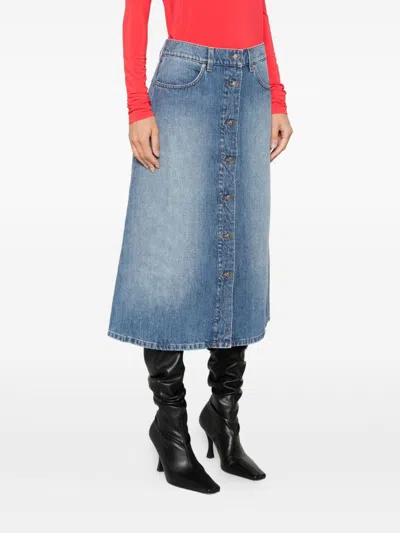 Stella Mccartney Denim Cotton Midi Skirt