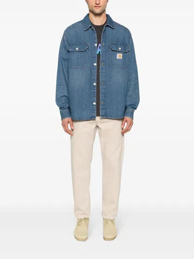 Carhartt Wip Denim Cotton Shirt In Blue