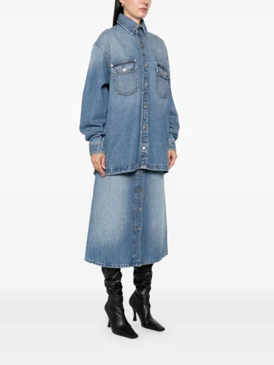 Stella Mccartney Button-fastening Flap-pocket Shirt In Blue