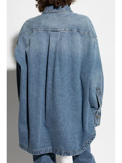Attico Denim Jackets In Blue Cotton In Blue