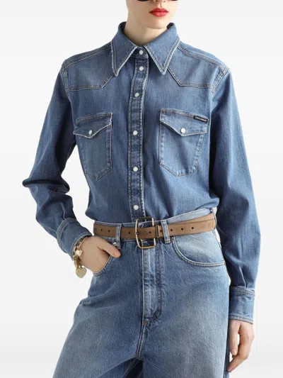 Dolce & Gabbana Denim Cotton Shirt In Blue