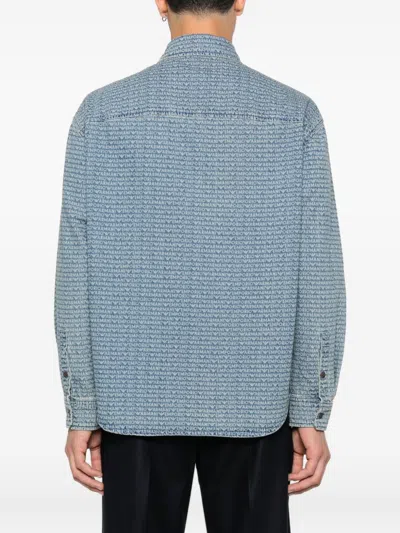 Emporio Armani Denim Cotton Shirt In Blue