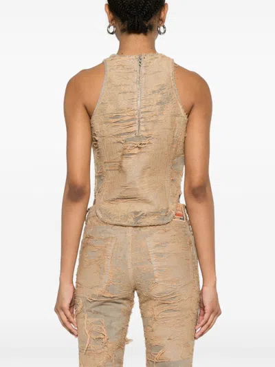 Diesel De Astro Fsg Cotton Top Destroyed Effect In Brown