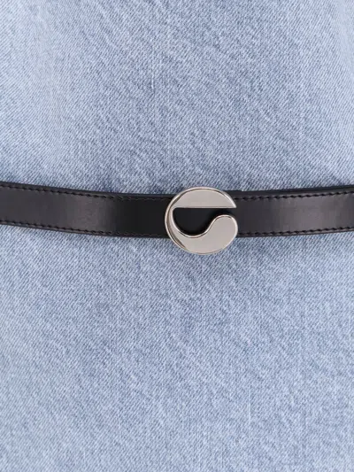 Coperni Belted Denim Mini Dress In Blue