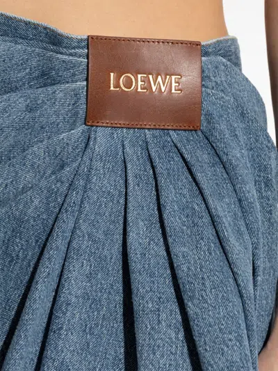 Loewe Denim Mini Skirt In Blue