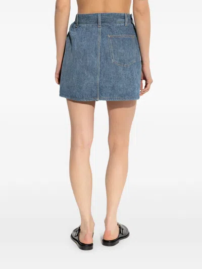 Loewe Denim Mini Skirt In Blue