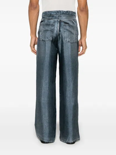 Pierre-louis Mascia Pierre Louis Mascia Denim Print Silk Trousers