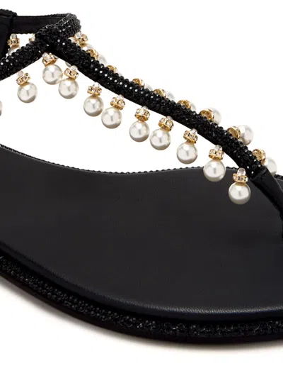 René Caovilla Flat Sandals Adorned Open Toe