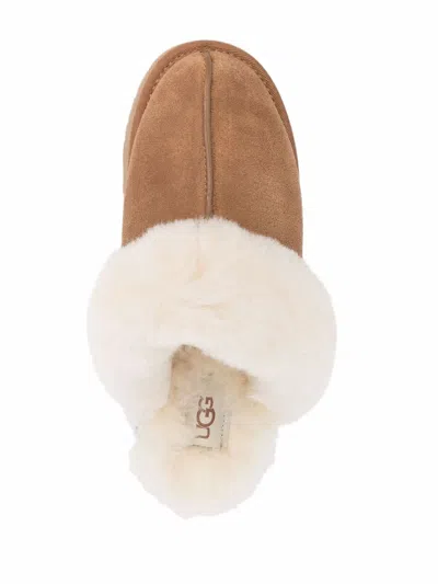 Ugg Biscuit Suede Disquette Slippers In Brown