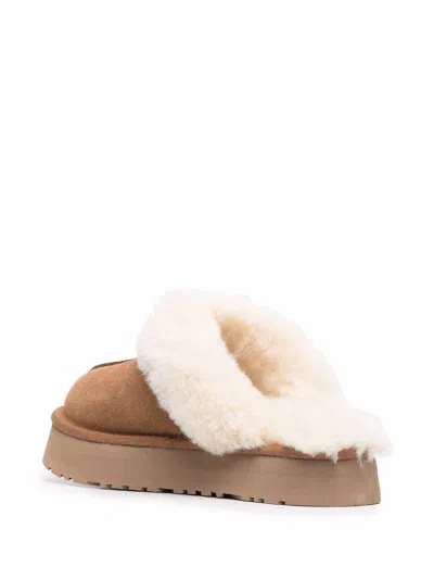 Ugg Biscuit Suede Disquette Slippers In Brown