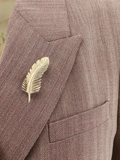 Golden Goose Diva Herringbone Virgin Wool Blazer In Brown