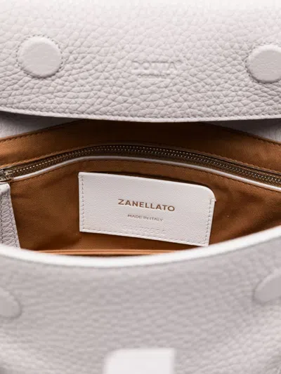 Zanellato Pebbled Texture Small Leather Handbag In Gray
