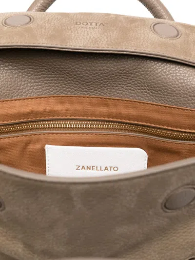 Zanellato Textured Soft Leather Shoulder Bag With Lock Closure