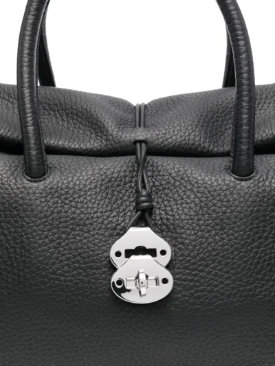 Zanellato Structured Leather Handbag With Dual Handles In Black