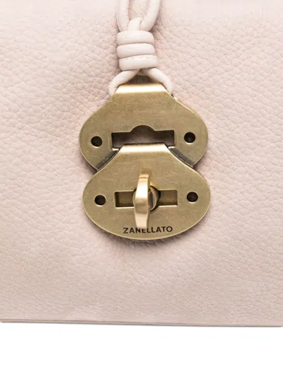 Zanellato Dotta Centauro Small Tote Bag In Leather In Nude