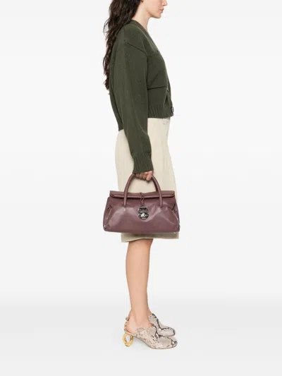 Zanellato Dotta Saeta Small Leather Handbag In Gray
