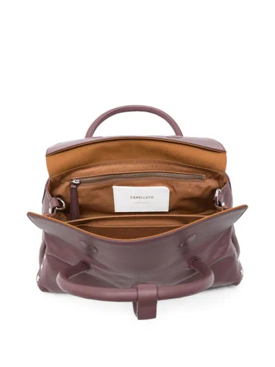Zanellato Dotta Saeta Small Leather Handbag In Gray