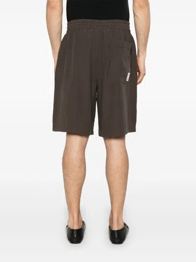 Emporio Armani Modal Fabric Bermuda Trousers In Brown