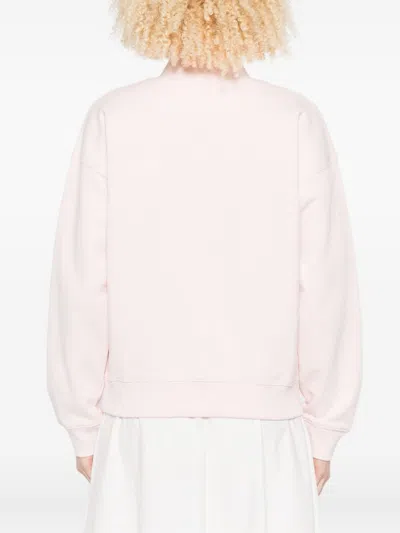 Maison Kitsuné Dressed Fox High Neck And Zip Sweatshirt In Pink
