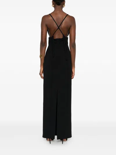 Solace London Milly Cross-back Maxi Dress In Black