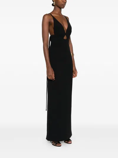 Solace London Milly Cross-back Maxi Dress In Black
