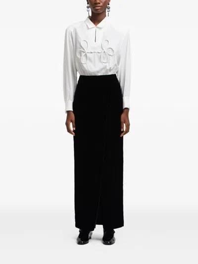 Emporio Armani Kleid Aus Samt Mit Schleifendetail