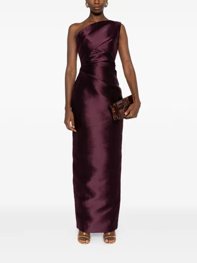 Solace London Dress Woman Plum Woman In Burgundy