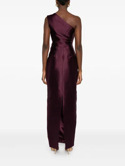 Solace London Dress Woman Plum Woman In Burgundy