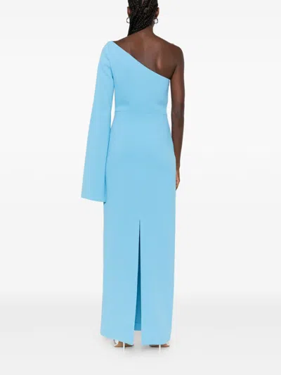 Solace London Alina One-shoulder Maxi Dress In Blue