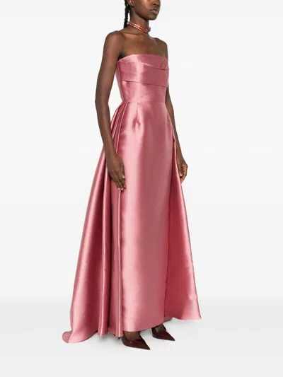 Solace London Tiffany Strapless Maxi Dress In Pink