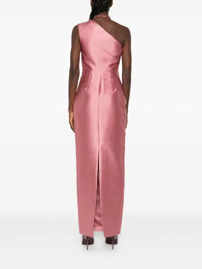 Solace London Kira Draped One-shoulder Satin Gown