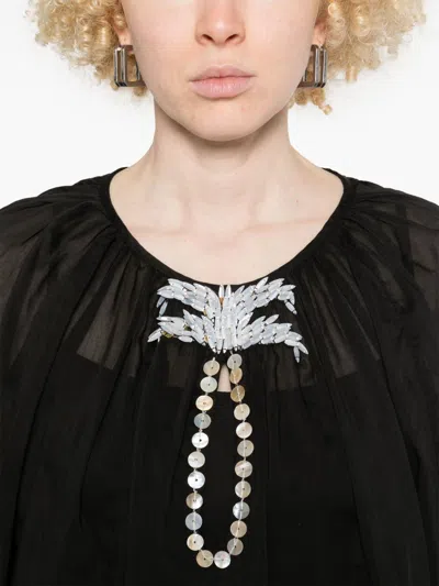 Forte Forte Embroidered Blouse In Black