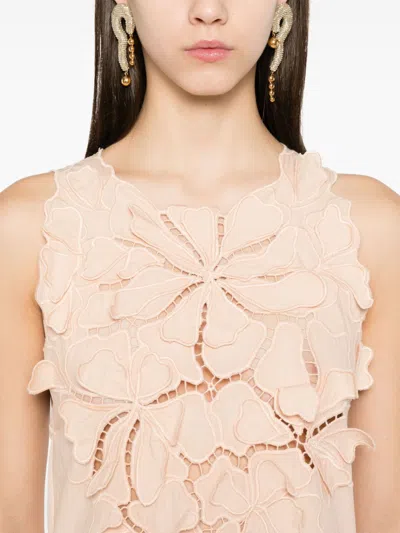 Forte Forte Embroidered Cotton Dress In Neutral